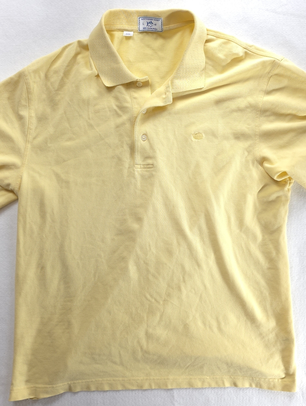 Southern Tide The Club Polo Men’s Large Yellow Cotton Shirt L 40